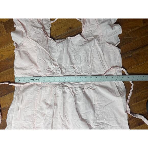 ChicSoul Pink Cotton Ruffle Sleeve Dress Women’s 3X - Cottagecore - Picture 4 of 7